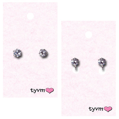 TYVM: Clear CZ 9mm Earrings (#94009)