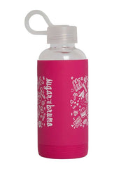 Sugar and Bruno: Doodles Water Bottle (#D8369) Fuchsia