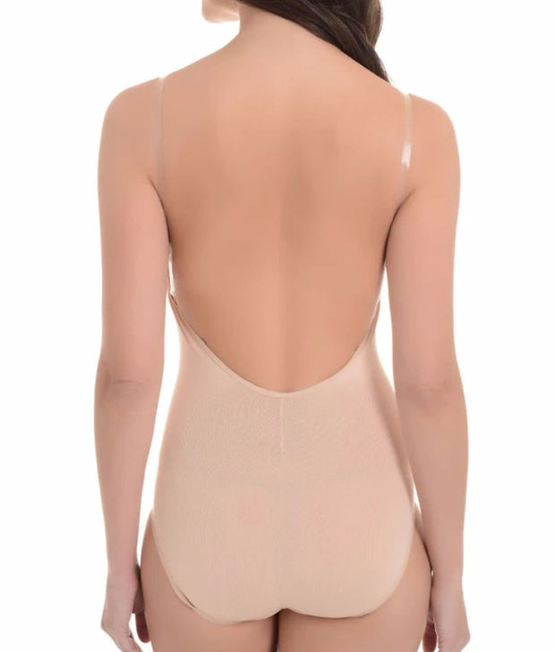 QT Intimates: Undergarment, Adult Move Free Bodyliner Leotard w/ Shelf Liner (#356) Nude