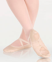Body Wrappers: Ballet Shoe, Split-Sole, Leather, Sterling (#202) Theatrical Pink - SALE